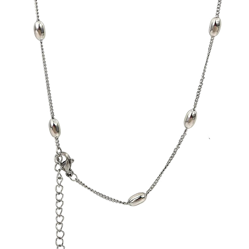 Side Clip Rice Bead Necklace