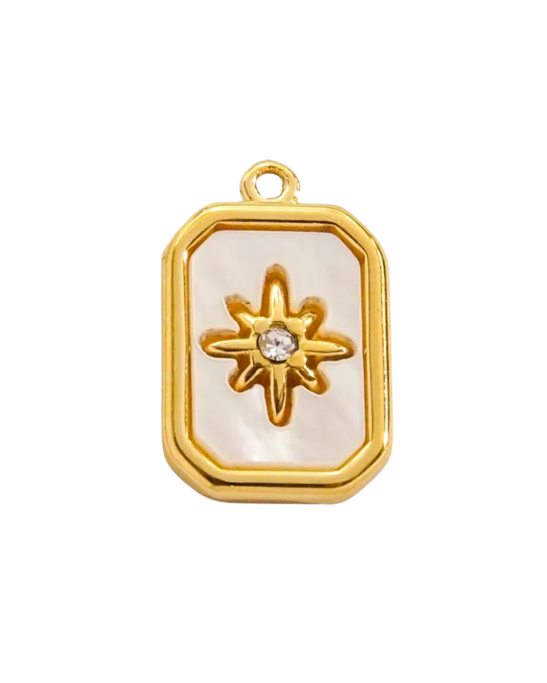 White Shell Eight Awn Star Charm