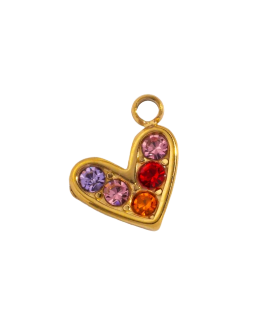 Rainbow Heart Sparkle Charm
