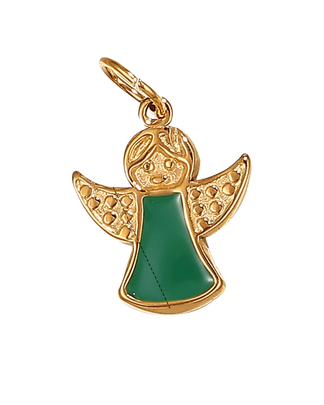 Emerald Guardian Angel Charm